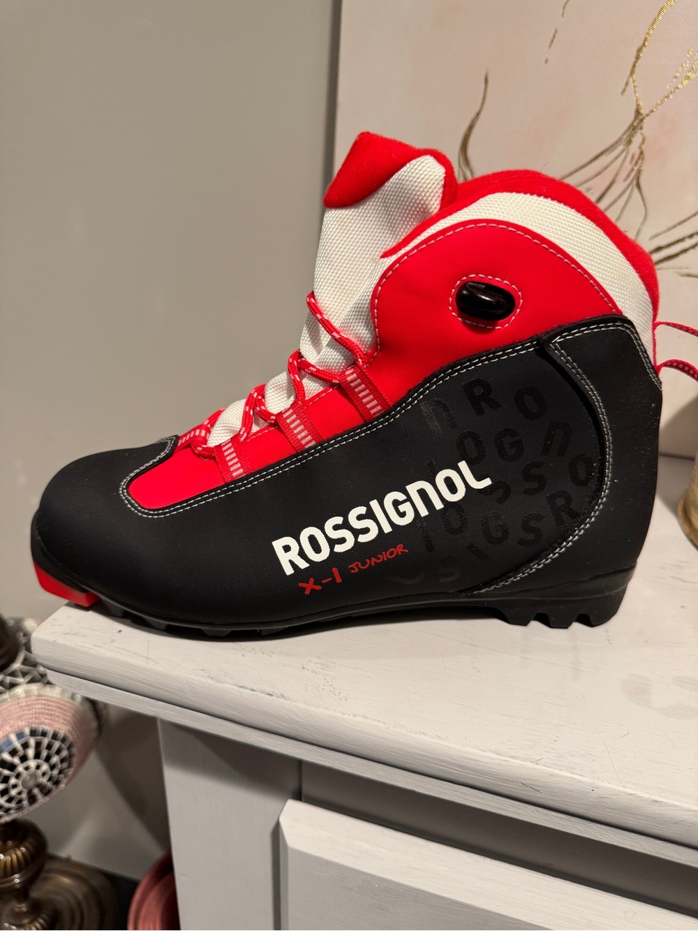 Rossignol Junior Cross-Country Ski Boot - Red, White & Black